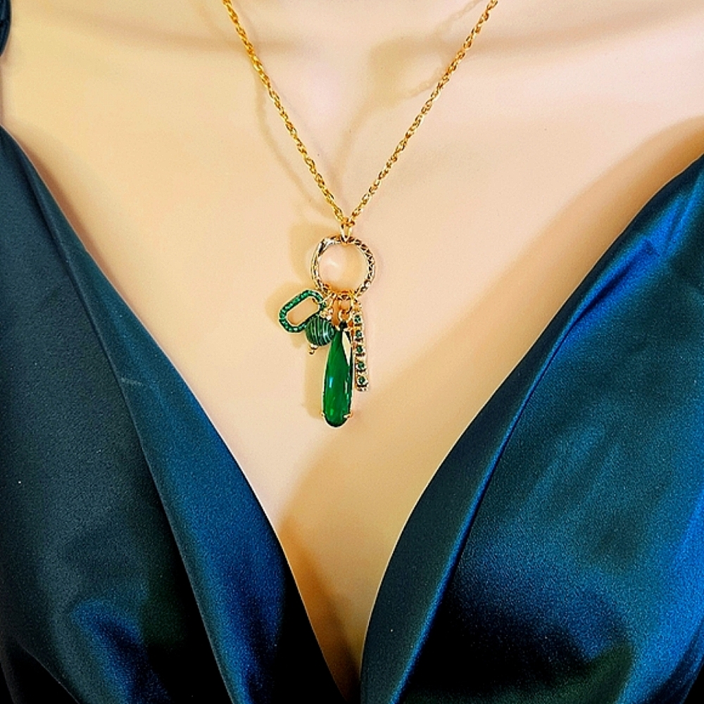 SUPER SALE!! Charm Necklace with Snake Gate Clasp and Gold-Filled Chain - Picture 3 of 4